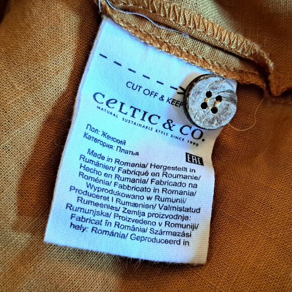 CELTIC & CO Linen Button Detail Top, goldenrod, sz 12 - Picture 8 of 10
